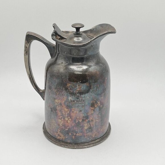Vintage SUPER THERMOS Stronglas Pitcher Glass Lined Silver Plated Insulated - Picture 1 of 9